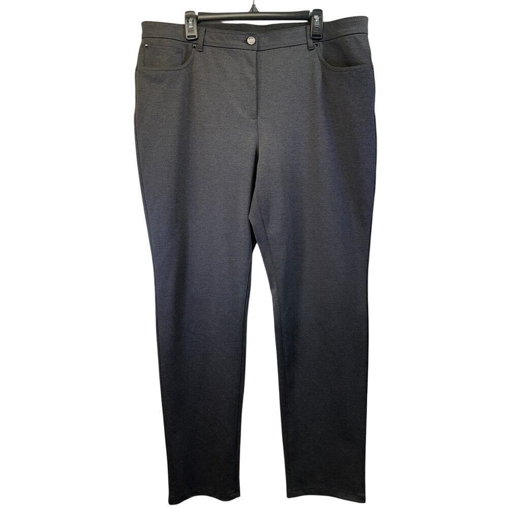 So Slimming By Chico's Womens 3 XL/16 Gray Elastic Waist Office Wear Pants FLAW